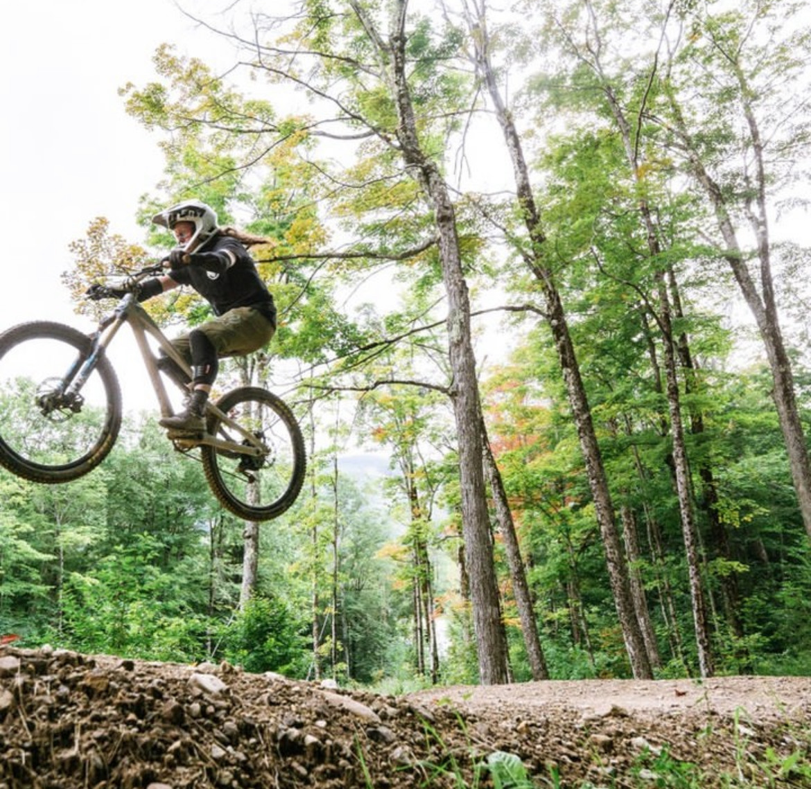 Ms. Nugent's passion for life extends outside of the classroom onto mountain biking trails.  Photo submitted by Ms. Nugent.