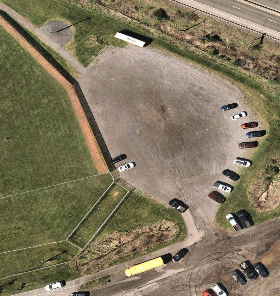 New Hartford High School baseball parking lot. Screenshot from Snapchat Maps.