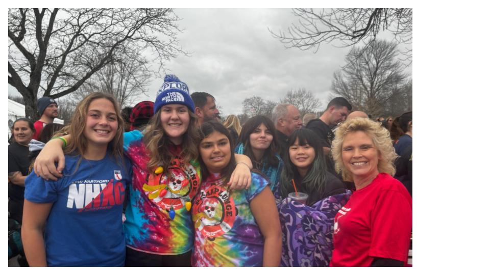 "Freezin' for a Reason":  Splashing Spartans raise $1000 for Special Olympics December 8, 2024 at Oneida Lake.  Photo submitted by Ms. Davies-Nelson