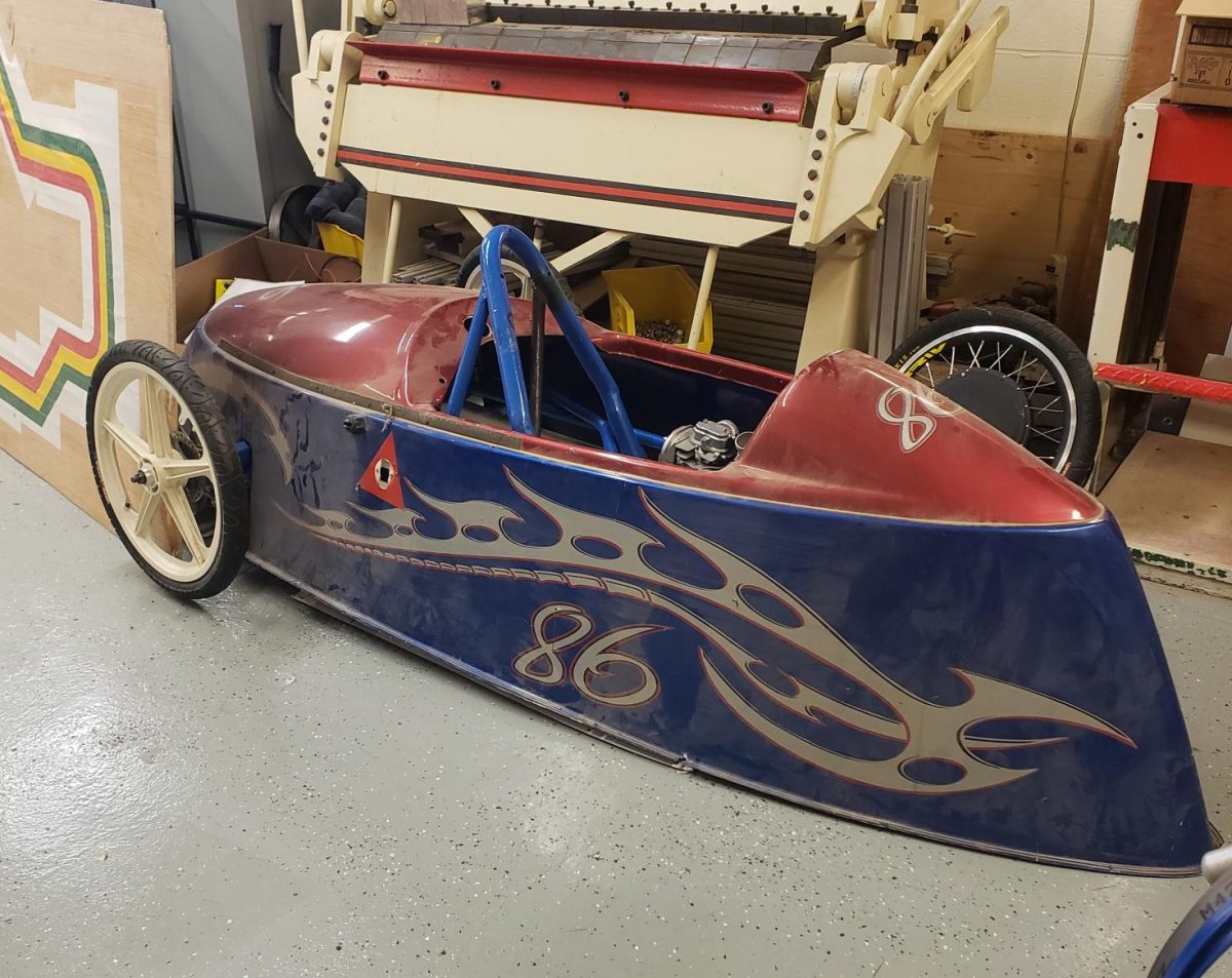 Race car built by Alternative Energy Club