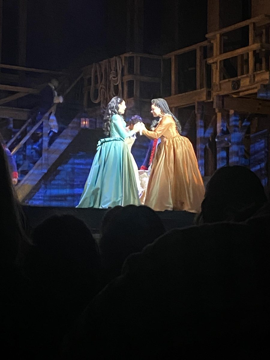 Hamilton musical in Syracuse, 2025. 
Characters from left; Elizabeth Schuyler, Angelica Schuyler.