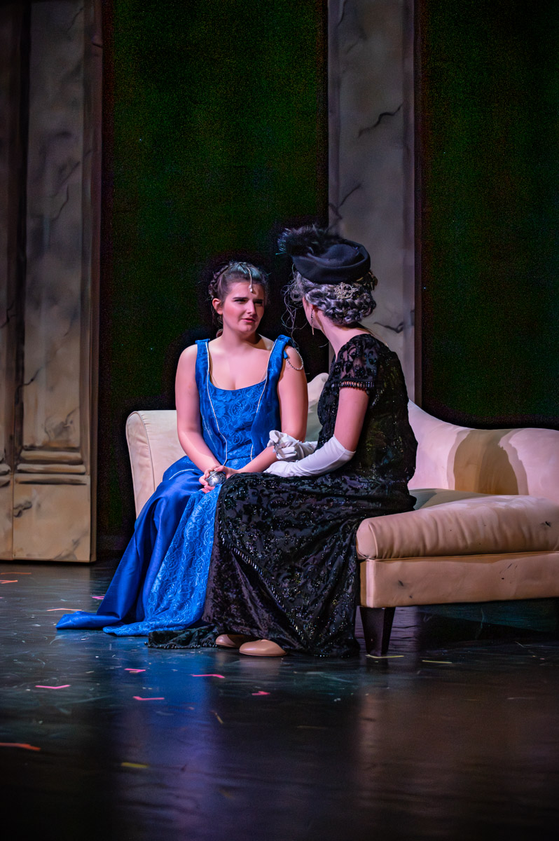Marlee Winfield (Anya) performs on stage with Cait O'Connell(Dowager Empress) in the spring 2026 Masque production of Anastasia